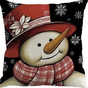 Pillow Cover- NEW- Happy Christmas Snowman